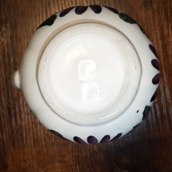 Vintage Mexico hand printed Purple Floral Ceramic Mug - Picture 4 of 9